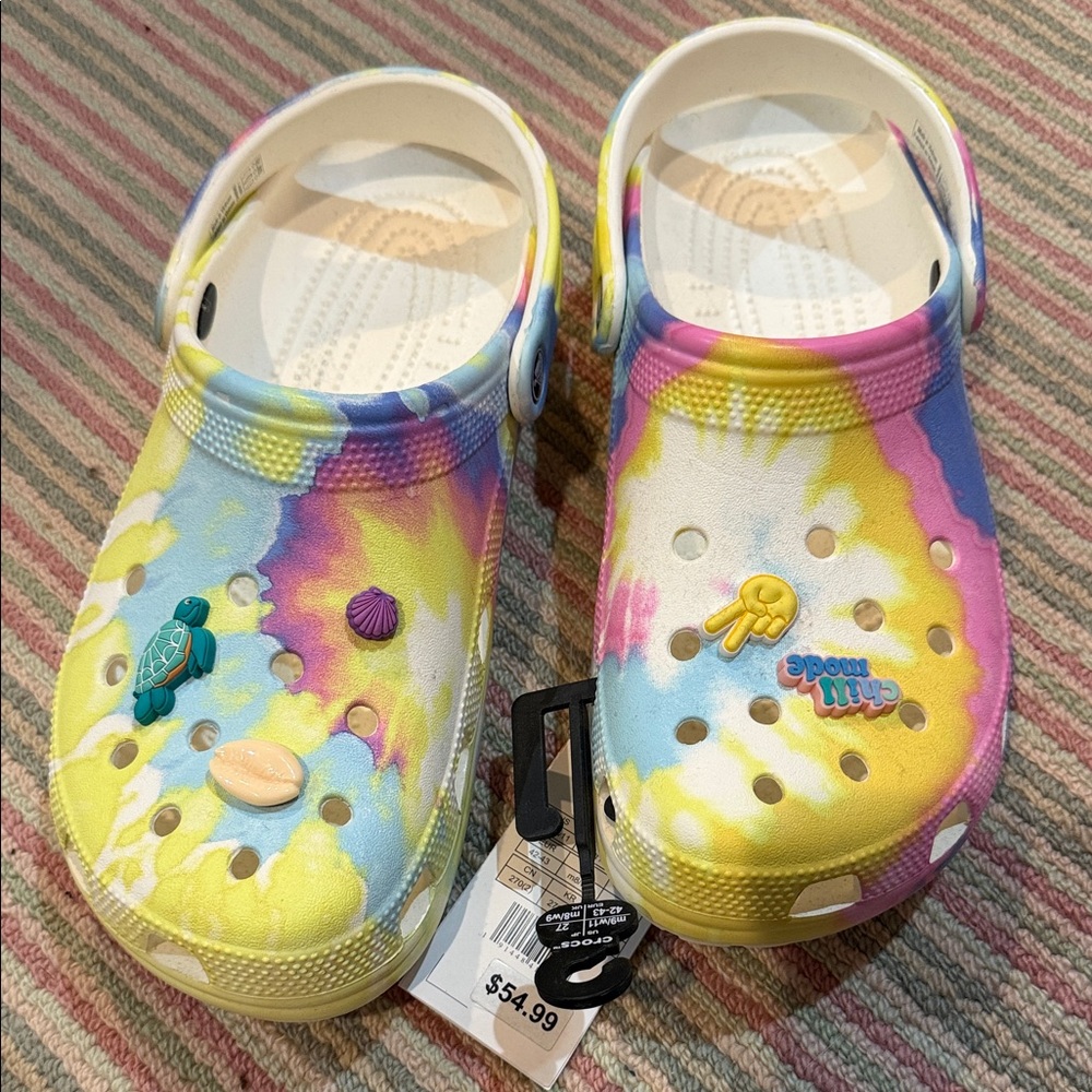 CROCS Kids Tie-Dye Clogs with Charms